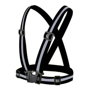 Clothing Hurtel  Adjustable reflective harness for running bike - black 