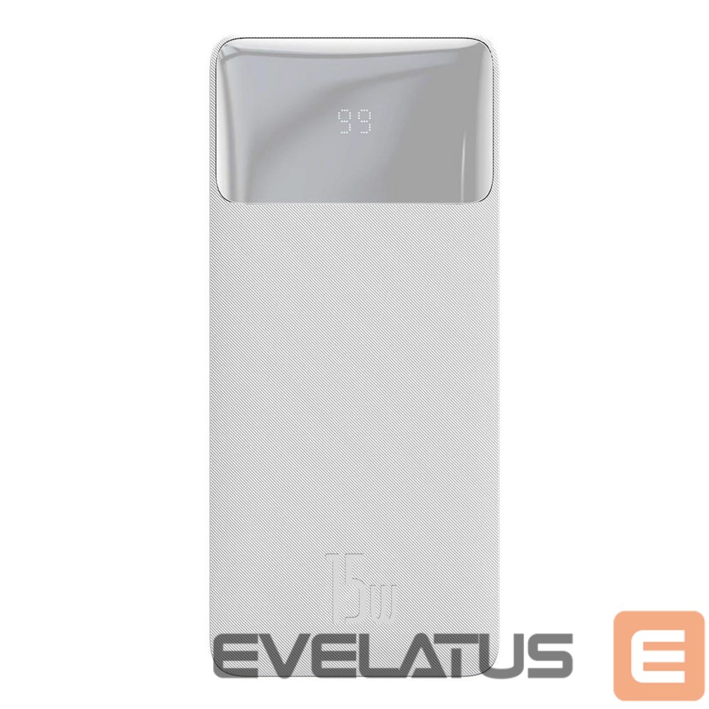 Väline aku Baseus Baseus Bipow powerbank with display 10000mAh 15W white (Overseas Edition) + USB-A - Micro USB cable 0.25m white (PPBD050002)