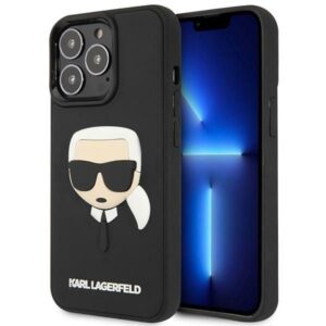 Aizmugurējais vāciņš Karl Lagerfeld  Karl Lagerfeld KLHCP14LKH3DBK iPhone 14 Pro 6.1 "black / black hardcase 3D Rubber Karl`s Head 