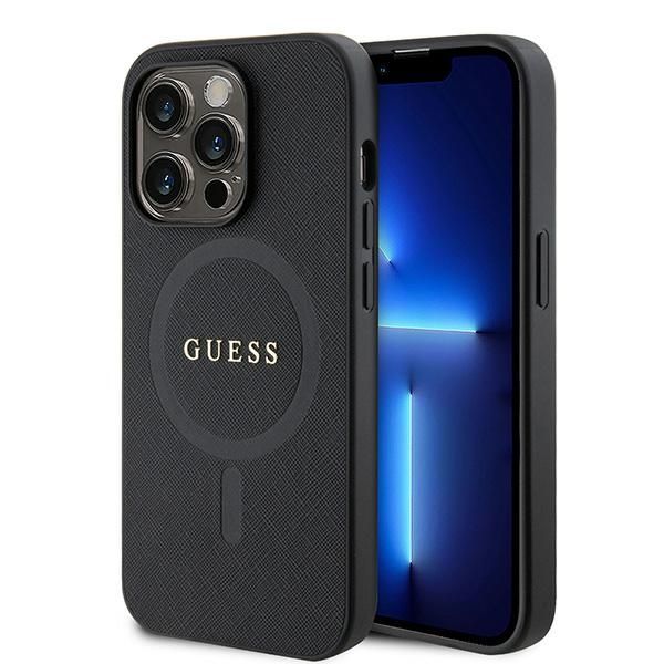 Tagakaaned Guess Guess GUHMP15LPSAHMCK iPhone 15 Pro 6.1" black/black hardcase Saffiano MagSafe