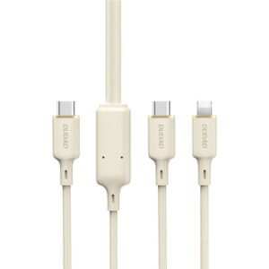 Cits mobilo telefonu aksesuārs Dudao  Dudao L7SF 2in1 cable USB-C - USB-C / Lightning 100W 1.2m - beige 
