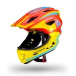 Piederums velosipēdiem Rockbros  Rockbros TT-32SOYB-M children's bicycle helmet with detachable chinbar, size M - yellow-orange 