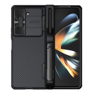 Aizmugurējais vāciņš Nillkin - Nillkin CamShield Fold Case for Samsung Galaxy Z Fold 5 with additional stylus holder - black 