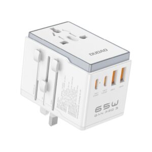 Adapteris Dudao  Dudao A65Pro 65W EU / US / JP / AUS / UK travel adapter 2x USB-C 2x USB-A - white 