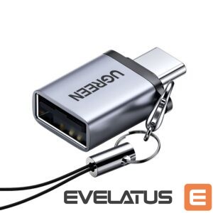 Adapteris Ugreen  US270 USB-C (Male) / USB-A 3.0 (Female) Adapter with Lanyard Space Gray