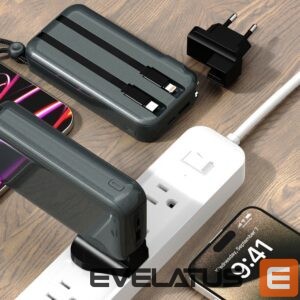 Adapteris Dudao  Dudao K25 2in1 10000mAh 3-Plug Powerbank Charger - Gray 