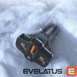 Adapteris Dudao  Dudao R78 78W Car Charger USB-C PD / 2xUSB-A QC - Black 