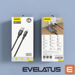 Kabelis Dudao  Dudao L3ST USB-A - USB-C 5A Cable 1.2m Braided - Black 