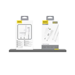 Adapteris Dudao  Dudao A26T GaN 25W USB-A, USB-C Charger - White 