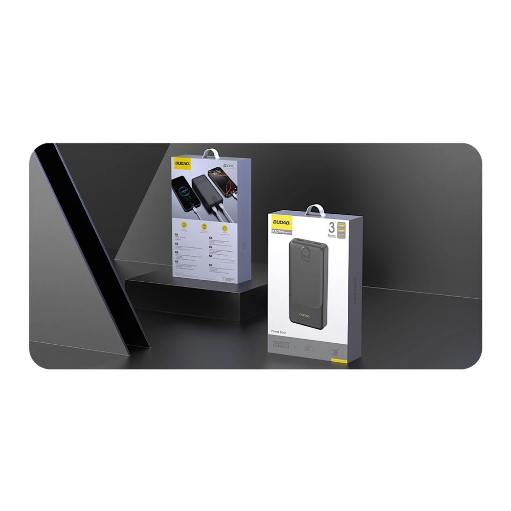 Väline aku Dudao Powerbank Dudao K10Pro 2.4A 20000mAh 2 x USB-A Black
