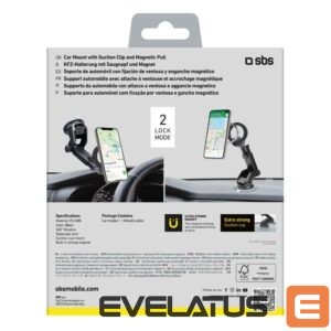 Авто держатель SBS  SBS TESUPMAGRINGEXT Smartphone Holder for Dashboard and Windshield, MagSafe Compatible - Black 