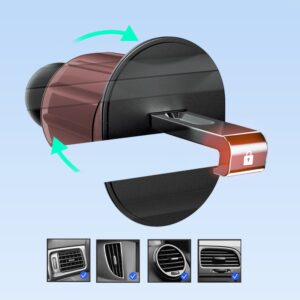 Авто держатель Dudao  Dudao F2+ smartphone holder for air vent, clamp - black 