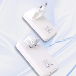 Adapteris Dudao  GaN Dudao A65Q 65W USB-A / USB-C PD Ultra-Thin Travel Wall Charger EU / US - White 