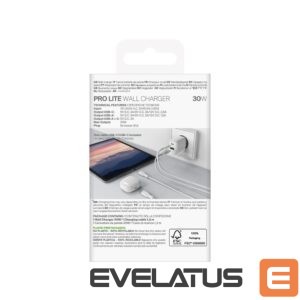 Adapteris Puro  Puro PROLITE 30W USB-A / USB-C wall charger + USB-C - USB-C cable 1.2m - white 