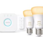 LED pirn Philips Hue  HueWA Starter Kit 2pcs, Bridge, Switch | E27 | 11 W | Warm to cool white light, 2200-6500K | Bluetooth and Zigbee 