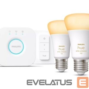 LED pirn Philips Hue  HueWA Starter Kit 2pcs, Bridge, Switch | E27 | 11 W | Warm to cool white light, 2200-6500K | Bluetooth and Zigbee 
