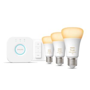 LED spuldze Philips Hue  WA Starter Kit 11W A60 E27 3pcs, Bridge, Switch | E27 | 11 W | Warm to cool white 2200-6500K + 16 million colors | Bluetooth and Zigbee 
