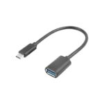 Laadija Lanberg  Adapter Cable USB-C(M) 3.1 -> USB-A(F) 15 cm, Black | AD-UC-UA-04 