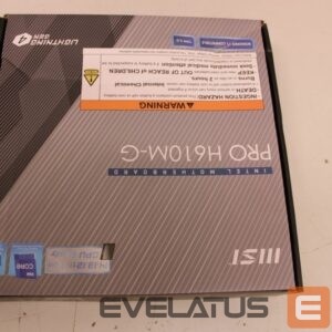 Материнская плата для процессоров Intel MSI  SALE OUT.  PRO H610M-G |  PRO H610M-G | Processor family Intel | Processor socket LGA1700 | DDR5 | Supported hard disk drive interfaces SATA, M.2 | Number of SATA connectors 4 | DAMAGED PACKAGING 