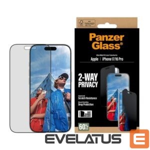 Aizmugurējais vāciņš PanzerGlass  Screen protector | Apple | iPhone 17/iPhone 16 Pro | Tempered Glass | Transparent | Ultra-Wide Fit w. EasyAligner 