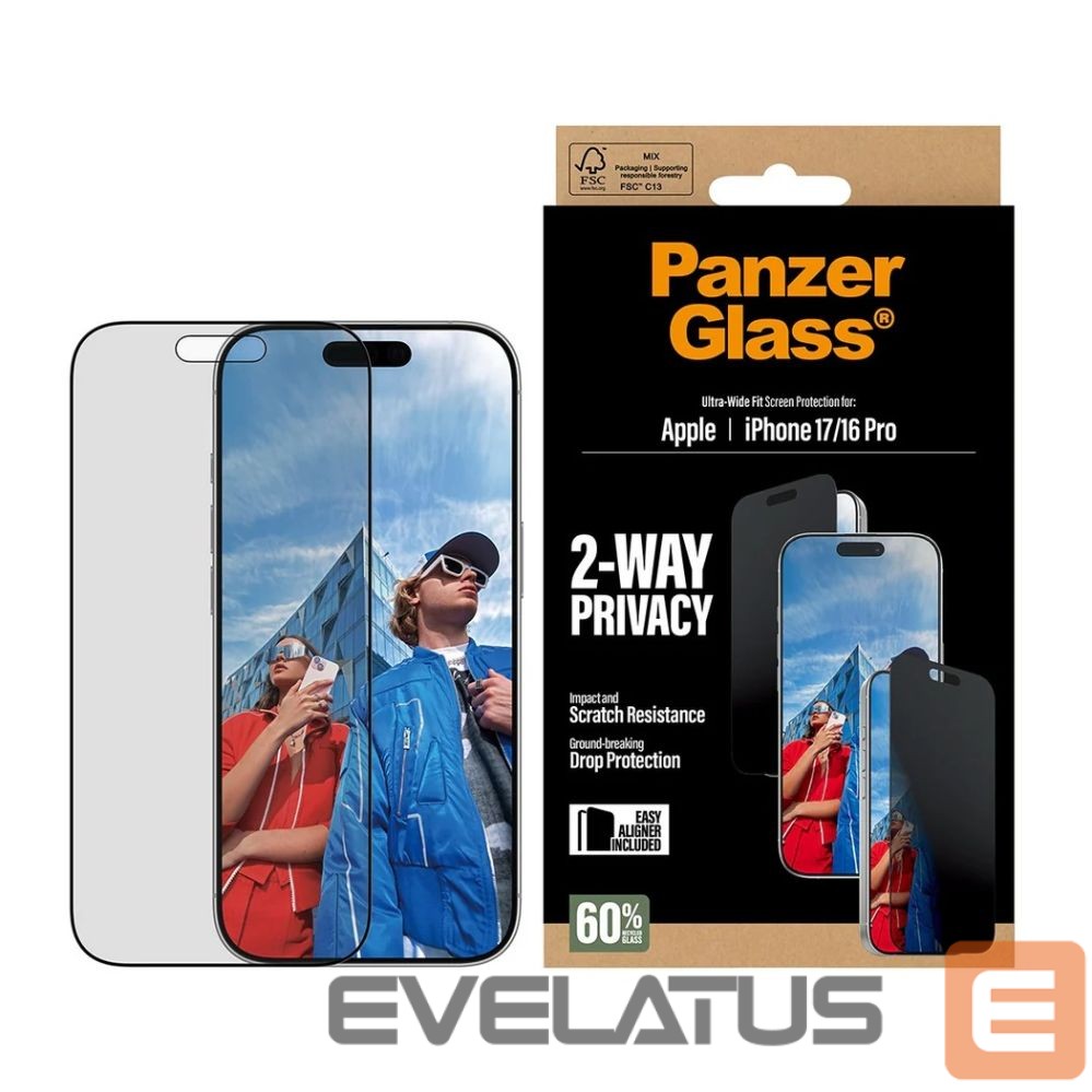 Back panel cover PanzerGlass Screen protector | Apple | iPhone 17/iPhone 16 Pro | Tempered Glass | Transparent | Ultra-Wide Fit w. EasyAligner
