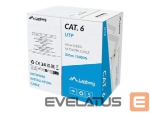 Cable Lanberg  | LAN Cable Cat.6 305M Solid CCA Grey Fluke Passed | LCU6-15CC-0305-S 