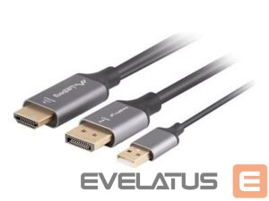 Monitoriaus priedas Lanberg  HDMI(M)->Displayport(M)  cable 1.8m 4K, Black 