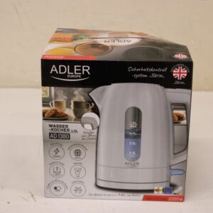Veekeetja Adler  SALE OUT.  AD 1380w Electric kettle, Plastic, 1 L, White |  Kettle | AD 1380w | Electric | 2200 W | 1 L | Polypropylene | 360° rotational base | White | DAMAGED PACKAGING 