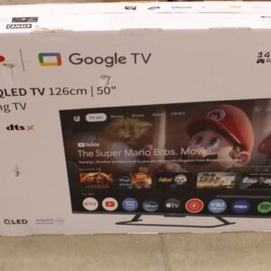 Телевизор Sharp  SALE OUT.  50HR7265E 50" (126cm) QLED 144Hz 4K Ultra HD Google TV, Dolby Vision, Dolby Atmos, Central Stand |  50HR7265E | 50 | Smart TV | Google TV | Black | DAMAGED PACKAGING 