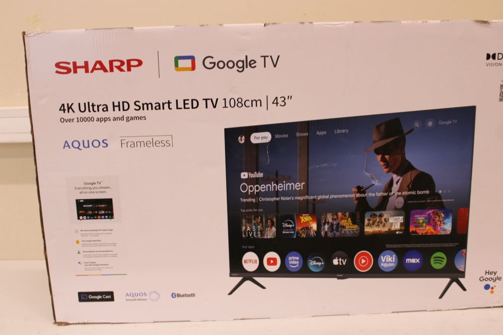 Телевизор Sharp SALE OUT. 43HL4265E 43" (108cm) 4K Ultra HD Google TV, Dolby Vision, Dolby Atmos | 43HL4265E | 43 | Smart TV | Google TV | UHD | Black | DAMAGED PACKAGING