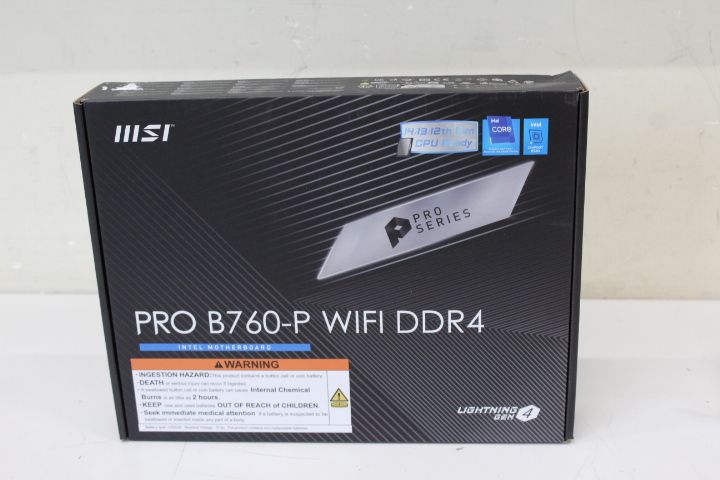 Материнская плата для процессоров Intel MSI SALE OUT. PRO B760-P WIFI DDR4 | PRO B760-P WIFI DDR4 | Processor family Intel | Processor socket LGA1700 | DDR4 | Supported hard disk drive interfaces SATA, M.2 | Number of SATA connectors 4 | DAMAGED PACKAGING