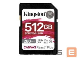 Atmiņas kartes Kingston  SDXC II V60 React Plus | SDR2V6/512GB | 512 GB | SDXC | Flash memory class Class 10, UHS-II, U3, V60 