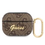 Back panel cover Guess - Guess 4G Script PC/PU Case for AirPods Pro Brown 