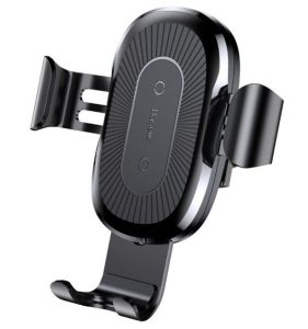 Autolaadijad Baseus  Wireless Charger Gravity Car Mount Phone Bracket Air Vent Holder + Qi Charger Black