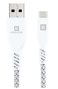 Kabelis Evelatus Universal Data Cable MicroUSB EDC03 White