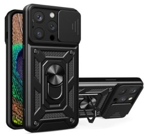 Aizmugurējais vāciņš iLike Apple iPhone 14 Pro Max Armor Camshield case Black