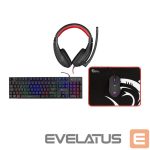 Arvuti klaviatuur White Shark  COMANCHE-3Gaming set for beginners, gaming keyboard, gaming mouse, gaming headset and mouse pad Black