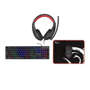 Arvuti klaviatuur White Shark  COMANCHE-3Gaming set for beginners, gaming keyboard, gaming mouse, gaming headset and mouse pad Black
