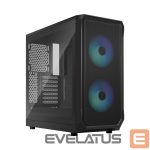 Computer case Fractal Design  Focus 2 RGB Black TG Clear Tint, Midi Tower, Power supply included No 
