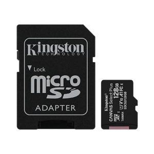 Atminties kortelės Kingston  Canvas Select Plus UHS-I 128 GB, MicroSDXC, Flash memory class 10, SD Adapter 
