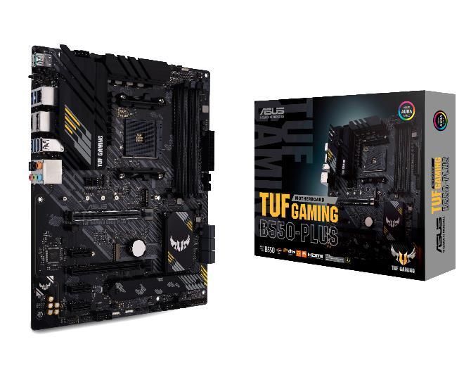 AMD protsessori emaplaat Asus Mainboard||AMD B550|SAM4|ATX|3xPCI-Express 3.0 1x|1xPCI-Express 3.0 16x|2xM.2|1xPCI-Express 4.0 16x|Memory DDR4|Memory slots 4|1xHDMI|1xDisplayPort|1xUSB type C|5xUSB 3.2|1xOptical S/PDIF|1xRJ45|5xAudio port|TUFGAMINGB550-PLUS