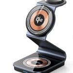 Belaidis įkroviklis Duzzona  W21 3-in-1 15W Wireless Charging Stand Teléfono Auricador de Auriculares Cargador (certificado Qi2) Black