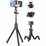 Selfie pulk Elight  C03 Octopus flexi tripod stand 55cm with Smartphone / LED Ring / 3/4 screw fix Shutter button 
