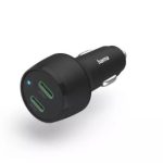 Auto charger Hama  Fast charging Auto PD/QC 45W (2X USB-C) Black