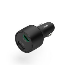 Autolaadijad Hama  Car Fast Charger, 1x USB-C, 1x USB-A, PD, 32 W Black