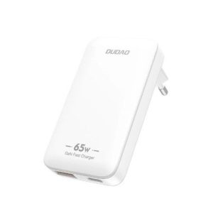 Väline aku Dudao  GaN Dudao A65Q 65W USB-A / USB-C PD Ultra-Thin Travel Wall Charger EU / US - White GaN Dudao A65Q 65W USB-A / USB-C PD Ultra-Thin Travel Wall Charger EU / US - White White