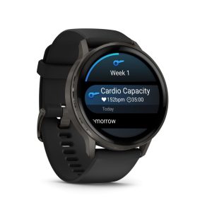 Viedpulksteni Garmin  Evelatus Venu 4 - 45 mm Slate with Black Silicone Band 
