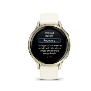 Viedpulksteni Garmin  Evelatus Venu 4 - 41 mm Lunar Gold with Bone Silicone Band 