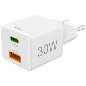Adaptrid Hama  Mini Adapter USB-C + USB-A 30W White