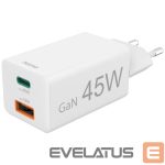 Adapteris Hama  Mini Adapter 45W GaN USB-C + USB-A White